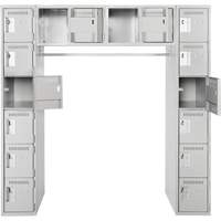 Assembled Archettes Clean Line Economy Lockers, 16 -tier, Bank of 3, 18" x 72" x 12", Steel SPOC Demo