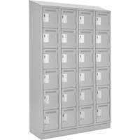 Petits casiers Clean Line, 6 niveaux, Bloc de 4, 48" x 18" x 82", Acier, Gris, Rivet (assembl&eacute;) SPOC Demo