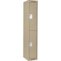 Clean Line Lockers, 2 -tier, 12" x 18" x 72", Steel, Beige, Rivet (Assembled) SPOC Demo