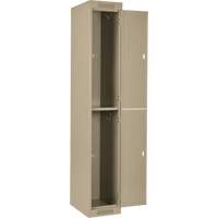 Clean Line Lockers, 2 -tier, Bank of 4, 48" x 18" x 72", Steel, Beige, Rivet (Assembled) SPOC Demo