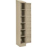 Clean Line Lockerette , 6 -tier, Bank of 4, 48" x 18" x 82", Steel, Beige, Rivet (Assembled) SPOC Demo