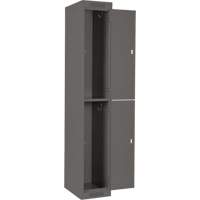 Clean Line Lockers, 2 -tier, Bank of 4, 48" x 18" x 72", Steel, Charcoal, Rivet (Assembled) SPOC Demo