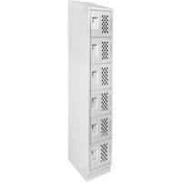 Assembled Lockerettes Clean Line Perforated Economy Lockers, 6 -tier, 18" x 72" x 12", Steel SPOC Demo