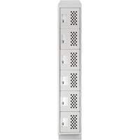 Assembled Lockerettes Clean Line Perforated Economy Lockers, 6 -tier, 18" x 72" x 12", Steel SPOC Demo