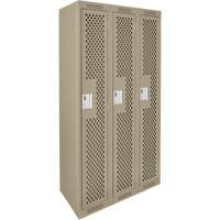 Casiers Clean Line, Bloc de 3, 36" x 12" x 72", Acier, Beige, Rivet (assembl&eacute;), Perfor&eacute; SPOC Demo