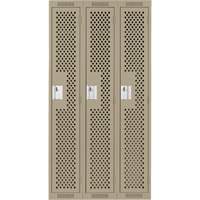 Casiers Clean Line, Bloc de 3, 36" x 12" x 72", Acier, Beige, Rivet (assembl&eacute;), Perfor&eacute; SPOC Demo