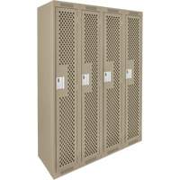 Casiers Clean Line, Bloc de 4, 48" x 12" x 72", Acier, Beige, Rivet (assembl&eacute;), Perfor&eacute; SPOC Demo