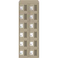Clean-Line Perforated Lockerette, 6 -tier, Bank of 2, 12" x 72" x 12", Steel SPOC Demo
