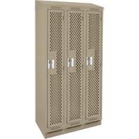 Casiers Clean Line, Bloc de 3, 36" x 18" x 82", Acier, Beige, Rivet (assembl&eacute;), Perfor&eacute; SPOC Demo