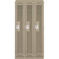 Casiers Clean Line, Bloc de 3, 36" x 18" x 82", Acier, Beige, Rivet (assembl&eacute;), Perfor&eacute; SPOC Demo