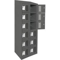 Clean-Line Perforated Lockerette, 6 -tier, Bank of 2, 12" x 72" x 12", Steel SPOC Demo