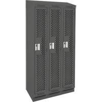 Casiers Clean Line, Bloc de 3, 36" x 18" x 82", Acier, Charbon, Rivet (assembl&eacute;), Perfor&eacute; SPOC Demo