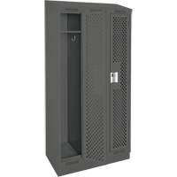 Casiers Clean Line, Bloc de 3, 36" x 18" x 82", Acier, Charbon, Rivet (assembl&eacute;), Perfor&eacute; SPOC Demo