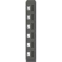 Assembled Lockerettes Clean Line Perforated Economy Lockers, 6 -tier, 18" x 72" x 12", Steel SPOC Demo