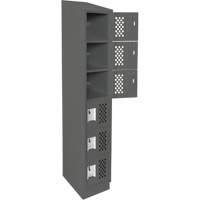 Assembled Lockerettes Clean Line Perforated Economy Lockers, 6 -tier, 18" x 72" x 12", Steel SPOC Demo