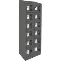 Assembled Lockerettes Clean Line Perforated Economy Lockers, 6 -tier, Bank of 2, 18" x 72" x 12", Steel SPOC Demo