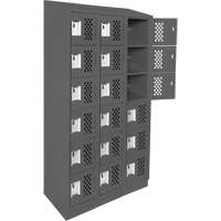Assembled Lockerettes Clean Line Perforated Economy Lockers, 6 -tier, Bank of 3, 18" x 72" x 12", Steel SPOC Demo