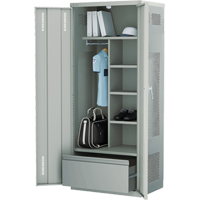 Casier de luxe pour &eacute;quipement, Acier, 36" la x 24" p x 72" h, Gris SPOC Demo