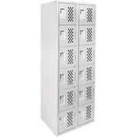 Clean Line Lockerettes, 6 -tier, Bank of 2, 18" x 72" x 12", Steel SPOC Demo
