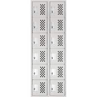 Clean Line Lockerettes, 6 -tier, Bank of 2, 18" x 72" x 12", Steel SPOC Demo