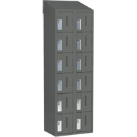 Concorde Heavy-Duty Lockers, 6 -tier, Bank of 2, 24" x 18" x 78", Steel, Charcoal, Welded (Assembled) SPOC Demo