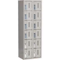 Concorde Heavy-Duty Lockers, 6 -tier, Bank of 2, 24" x 18" x 72", Steel, Grey, Welded (Assembled) SPOC Demo