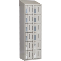 Concorde Heavy-Duty Lockers, 6 -tier, Bank of 2, 24" x 18" x 78", Steel, Grey, Welded (Assembled) SPOC Demo