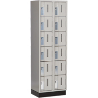 Concorde Heavy-Duty Lockers, 6 -tier, Bank of 2, 24" x 18" x 76", Steel, Grey, Welded (Assembled) SPOC Demo