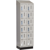 Concorde Heavy-Duty Lockers, 6 -tier, Bank of 2, 24" x 18" x 82", Steel, Grey, Welded (Assembled) SPOC Demo