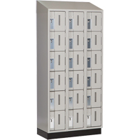 Concorde Heavy-Duty Lockers, 6 -tier, Bank of 3, 36" x 18" x 82", Steel, Grey, Welded (Assembled) SPOC Demo