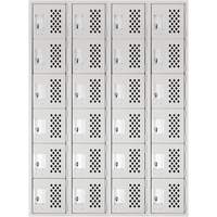 Petits casiers Clean Line, 6 niveaux, Bloc de 4, 18" x 72" x 12", Acier SPOC Demo