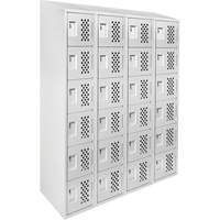 Casiers &eacute;conomiques perfor&eacute;s et assembl&eacute;s Clean Line, 6 niveaux, Bloc de 4, 18" x 72" x 12", Acier SPOC Demo