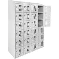 Casiers &eacute;conomiques perfor&eacute;s et assembl&eacute;s Clean Line, 6 niveaux, Bloc de 4, 18" x 72" x 12", Acier SPOC Demo