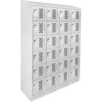 Casiers &eacute;conomiques perfor&eacute;s et assembl&eacute;s Clean Line, 6 niveaux, Bloc de 4, 18" x 72" x 12", Acier SPOC Demo