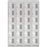 Casiers &eacute;conomiques perfor&eacute;s et assembl&eacute;s Clean Line, 6 niveaux, Bloc de 4, 18" x 72" x 12", Acier SPOC Demo