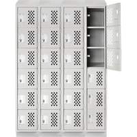Casiers &eacute;conomiques perfor&eacute;s et assembl&eacute;s Clean Line, 6 niveaux, Bloc de 4, 18" x 72" x 12", Acier SPOC Demo