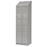 Lockers, 6 -tier, Bank of 2, 24" x 18" x 82", Steel, Grey, Knocked Down SPOC Demo