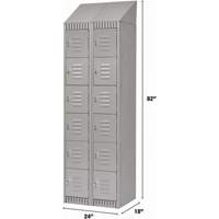 Lockers, 6 -tier, Bank of 2, 24" x 18" x 82", Steel, Grey, Knocked Down SPOC Demo