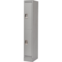 Lockers, 2 -tier, 12" x 18" x 76", Steel, Grey, Knocked Down SPOC Demo