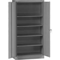 Armoire de rangement standard, Acier, 4 Tablettes, 72" h x 36" la x 18" P, Gris SPOC Demo