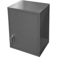 Wall-Mounted Cabinet, 27" H x 13-11/16" W x 18" D, 2 Shelves, Steel, Grey SPOC Demo