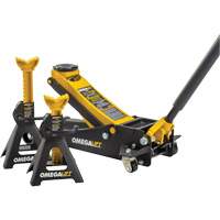 Magic Lift Service Jack & Jack Stands Combo Set, 3 Ton(s)/2.5 Ton(s) Capacity, 3-7/20" Lowered, 19-3/10" Raised, Manual Hydraulic SPOC Demo