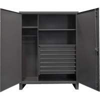 Extra Heavy-Duty Wardrobe Cabinet, Steel, 48" W x 24" D x 78" H, Grey SPOC Demo