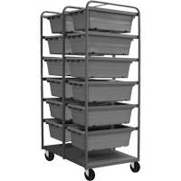 Mobile Tub Rack, Double-sided, 12 bins, 26" W x 36" D x 74" H SPOC Demo