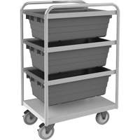 Mobile Tub Rack, Double-sided, 3 bins, 26" W x 18" D x 42" H SPOC Demo