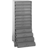 Armoire de rangement modulaire avec tiroirs, Acier, 12 tiroirs, 20-3/8" x 16" x 60-1/8", Gris SPOC Demo