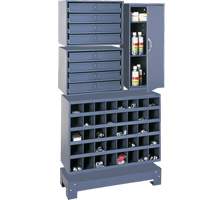 Unit&eacute; de stockage modulaire pour petites pi&egrave;ces, Acier, 8 tiroirs, 33-3/4" x 12-1/4" x 59-5/8", Gris SPOC Demo