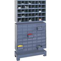 Unit&eacute; de stockage modulaire pour petites pi&egrave;ces, Acier, 48 tiroirs, 33-3/4" x 12-1/4" x 58-3/8", Gris SPOC Demo
