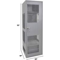 Casier pour &eacute;quipement avec porte, Acier, 24" la x 18" p x 72" h, Gris SPOC Demo