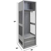 Casier pour &eacute;quipement, Acier, 24" la x 24" p x 72" h, Gris SPOC Demo